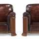 PAIR OF MAHOGANY AND LEATHER CLUB CHAIRS - фото 1
