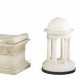 ITALIAN WHITE MARBLE MODEL OF A BENCH, MODEL OF A ROTUNDA, AND MODEL OF THE TEMPLE OF VESPASIAN - фото 1