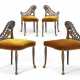 FOUR NORTH EUROPEAN BLACK-PAINTED AND PARCEL GILT SIDE CHAIRS - Foto 1