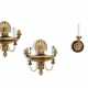 PAIR OF SOUTH EUROPEAN GILT AND GREY-PAINTED TWIN-BRANCH WALL-LIGHTS - фото 1