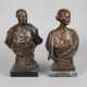 Paar Bronzebüsten belgisches Königspaar - Foto 1