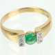 Smaragd Ring mit Brillanten - Gelbgold 375 - Foto 1