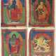 A GROUP OF NINETEEN SMALL PAINTED THANGKAS - photo 1