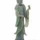 A JADEITE CARVING OF A LADY - photo 1