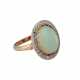 Ring mit ovalem Opal entouriert von Brillanten - Foto 1
