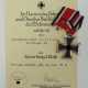 Eisernes Kreuz, 1939, 2. Klasse mit Urkunde für einen Oberschützen der 10./ Infanterie-Regiment 326. - фото 1
