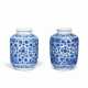 A PAIR OF SMALL MING-STYLE BLUE AND WHITE CYLINDRICAL VASES ... - photo 1