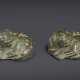 A PAIR OF BRONZE COILED TIGER-FORM WEIGHTS - photo 1