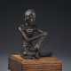 A SILVER-INLAID BRONZE FIGURE OF A SEATED LUOHAN - photo 1