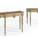 A PAIR OF ITALIAN GREY-PAINTED AND PARCEL-GILT CONSOLES - Foto 1