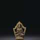 A RARE SILVER-INLAID BRONZE FIGURE OF BUDDHA SHAKYAMUNI - photo 1