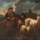 Johann Heinrich Roos (Schule). Viehhirte Mit Ziegen, Hund Und Rindern Auf Der Weide. Im Bildhintergrund Auf Einem Hügel Eine Burg - photo 1