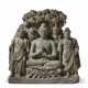 A RARE AND MAGNIFICENT GRAY SCHIST RELIEF TRIAD OF BUDDHA SH... - Foto 1