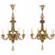 A PAIR OF ITALIAN GILTWOOD AND GILT-METAL EIGHT-LIGHT CHANDELIERS - фото 1