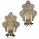 A PAIR OF GERMAN SILVERED-BRASS TWIN-BRANCH WALL-LIGHTS - Foto 1