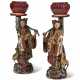 A PAIR OF CHINESE GLAZED CERAMIC FIGURAL PEDESTALS - photo 1