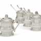 Puiforcat. A SET OF FOUR FRENCH SILVER MUSTARD POTS AND MATCHING SHOVELS - Foto 1