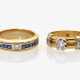 Zwei bandringartige Ringe mit Brillanten und Saphiren - photo 1