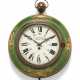 A FRENCH GREEN-AND-GILT-DECORATED TOLE AND GILT-BRASS CHINOISERIE SEDAN CLOCK - фото 1