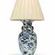 A NORTH EUROPEAN BRONZE-MOUNTED BLUE AND WHITE VASE TABLE LAMP - photo 1
