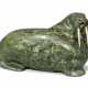 AN INUIT SOAPSTONE AND WALRUS IVORY MODEL OF A WALRUS - photo 1