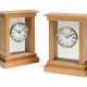 A PAIR OF SYCAMORE, PARQUETRY AND GLASS MANTEL CLOCKS - photo 1