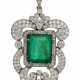 EMERALD AND DIAMOND PENDANT WITH GIA REPORT - фото 1