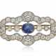 SAPPHIRE AND DIAMOND BROOCH WITH GIA REPORT - Foto 1