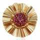 Cartier. RETRO CARTIER RUBY AND GOLD CLIP-BROOCH WITH GIA REPORT - photo 1