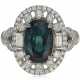 ALEXANDRITE AND DIAMOND RING WITH GIA REPORT - фото 1