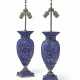 A PAIR OF RUSSIAN SILVERED-METAL MOUNTED LAPIS LAZULI URNS, ... - фото 1
