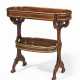 Riesener, Jean-Henri. A FRENCH ORMOLU-MOUNTED MAHOGANY AND LINE-INLAID TABLE TRICO... - фото 1