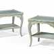 A PAIR OF LOUIX XV STYLE BLUE AND CREAM-PAINTED LOW TABLES - Foto 1