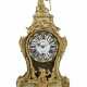 A LOUIS XV ORMOLU-MOUNTED GREEN-STAINED HORN CARTEL CLOCK - фото 1