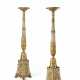A PAIR OF ITALIAN GREY-PAINTED GILTWOOD AND GILT-COMPOSITION TORCHERES - фото 1