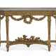Jacob, Georges. A LOUIS XVI GILTWOOD AND BLUE-PAINTED CONSOLE TABLE - photo 1