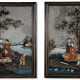 A PAIR OF CHINESE EXPORT REVERSE MIRROR PAINTINGS - фото 1