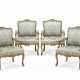 A SET OF FOUR EARLY LOUIS XV GILTWOOD FAUTEUILS - Foto 1