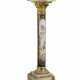 AN ORMOLU AND ONYX MOUNTED COBALT BLUE-GROUND SEVRES STYLE PORCELAIN PEDESTAL - фото 1