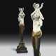 A MONUMENTAL PAIR OF AMERICAN ORMOLU-MOUNTED WHITE AND PORTOR MARBLE TORCHERES - photo 1