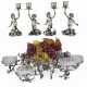 Buccellati. AN ITALIAN SILVER AND CUT-GLASS SEVEN-BOWL CENTERPIECE EPERGNE AND FOUR MATCHING CANDLESTICKS - Foto 1