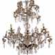 A LARGE ITALIAN CUT-GLASS AND GILT-IRON EIGHT-LIGHT CHANDELIER - фото 1
