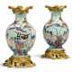 A PAIR OF LOUIS XV-STYLE ORMOLU-MOUNTED CHINESE UNDERGLAZE BLUE AND COPPER-RED CELADON PORCELAIN VASES - photo 1