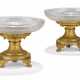 A PAIR OF RESTAURATION ORMOLU AND CUT-GLASS TAZZE - photo 1