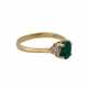 Ring mit oval facettiertem Smaragd von ca. 0,7 ct, - photo 1