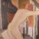 NIKOLAJ IWANOWITSCH ANDRONOW 1929 Moskau - 1998 ebenda 'Studie eines Modells mit rotem Haar' Öl auf Leinwand. 100 cm x 110 cm. Rahmen. Unten links monogrammiert - Foto 1