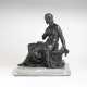 Mathurin Moreau (Dijon 1822 - Paris 1912), zugeschrieben. Bronze-Skulptur 'Sitzende Muse' - Foto 1