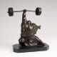 Wu Yao tätig um 2000. Bronze-Skulptur 'Gewichtheber' - Foto 1