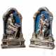 Ein Paar Heiligenfiguren der Apostel Jakobus und Matthäus, Silber und Lapislazuli, Italien, 17. Jahrhundert - Foto 1