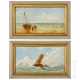 Ein Paar kleinformatige Gemälde mit maritimen Motiven, deutsch/Niederlande, 19. Jahrhundert - photo 1